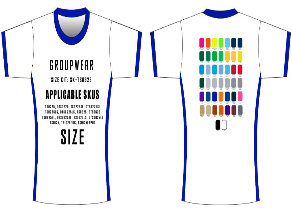 Tee Size Samples