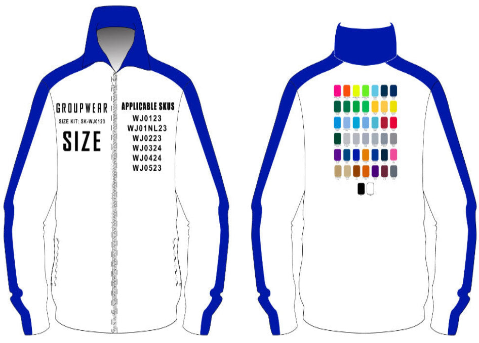 Warmup Jacket Size Samples