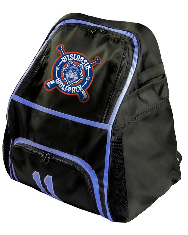 Large Backpack (18" x 17" x 9") w/ Bat Sleeves & Fence Hook