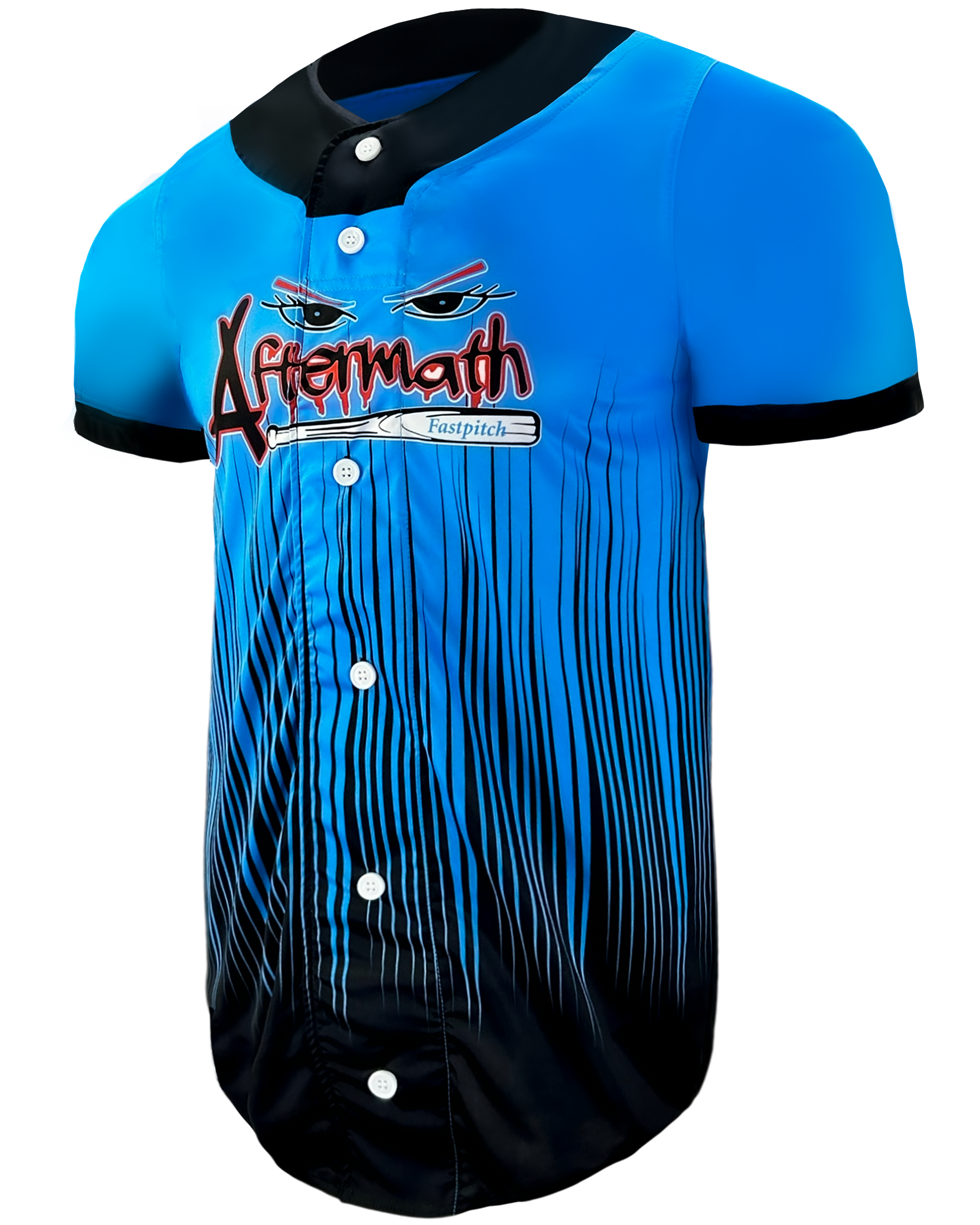 Short Sleeve Faux Full Button Baseball Jersey