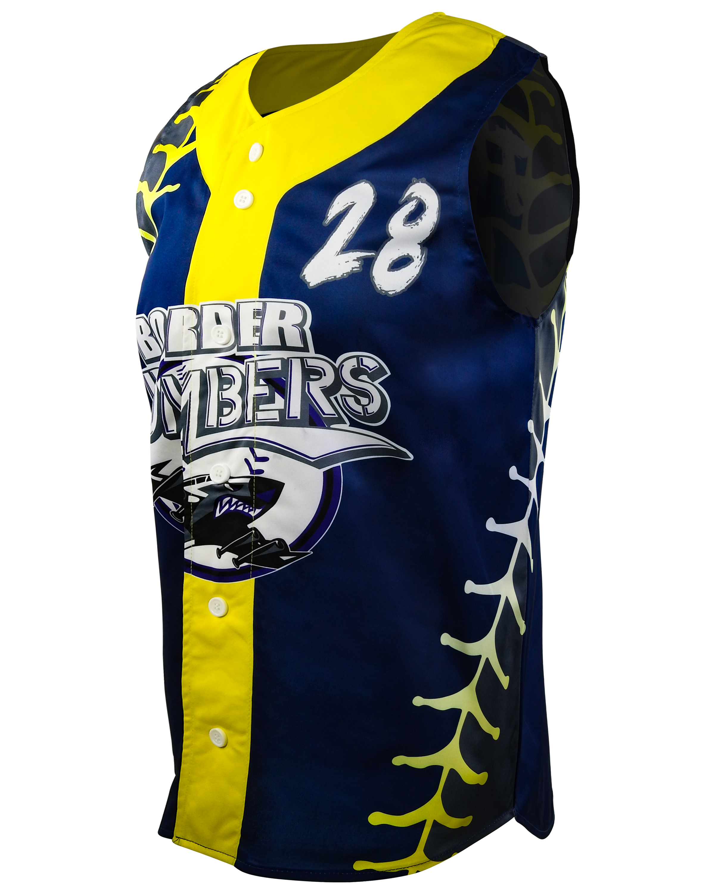 Sleeveless Full Button Baseball Jersey