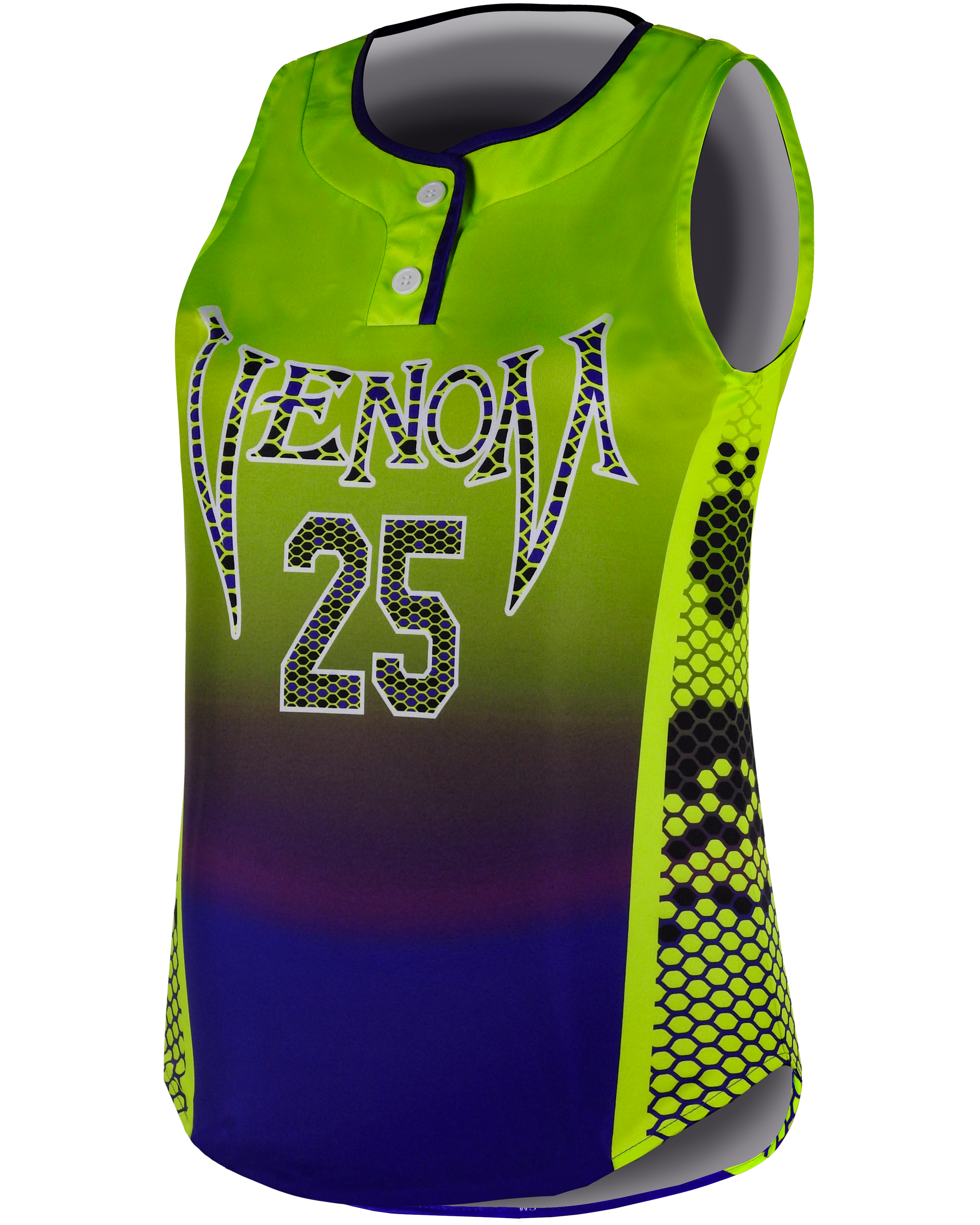 Sleeveless 2-Button Softball Jersey
