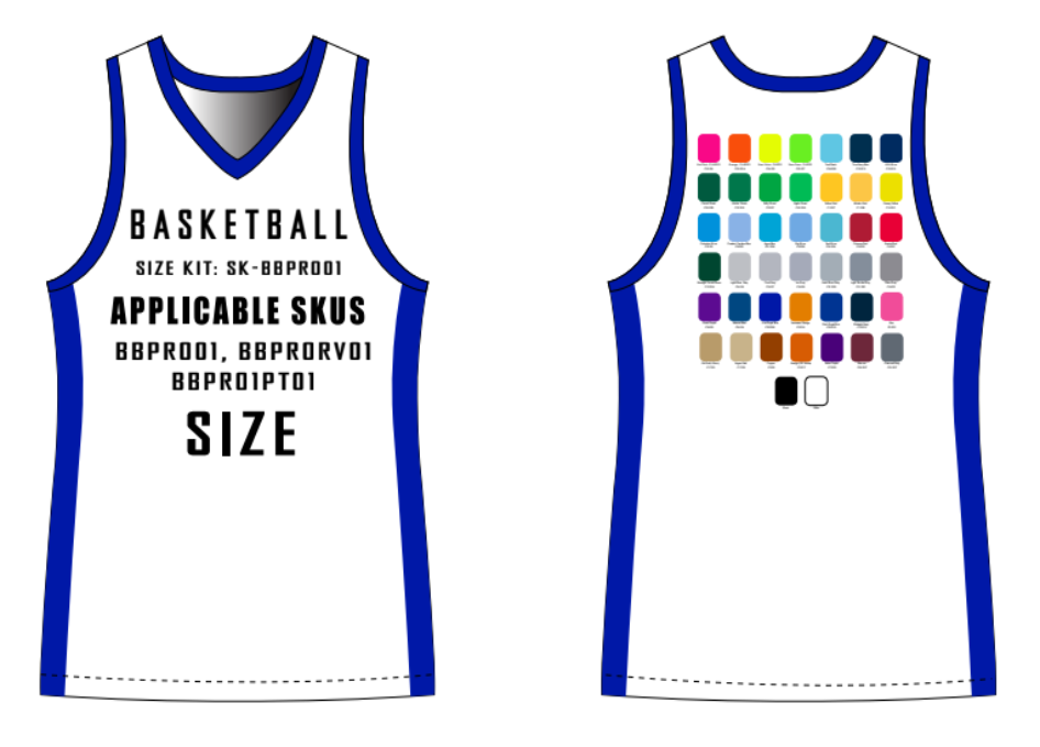 Pro Basketball Jersey Size Samples