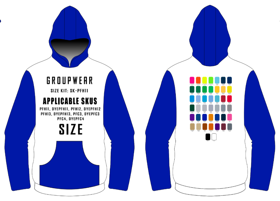 Performance Hoodie Size Samples