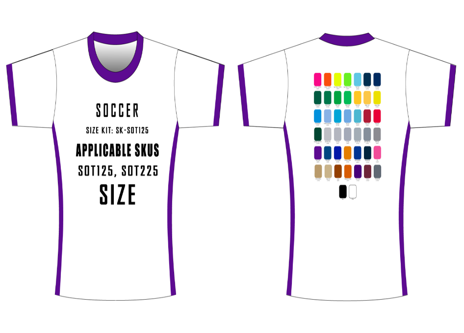 Soccer Jersey Size Samples