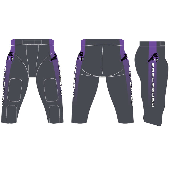 Dyed 4 Way Stretch w/ Sublimated Side Panels INTEGRATED Football Pants